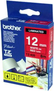 BROTHER Tape/12mm white on red f P-Touch (TZE435)