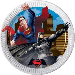 Batman Vs Superman Papptallerkener, medium (20cm) 8stk