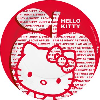Hello Kitty "Apple" Papptallerkner,  store (23cm) (136-117960)