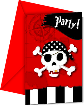 Pirater Invitasjoner - 6 stk