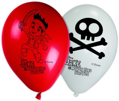 Jake & Sjørøverene Latex ballonger (8 stk) Flotte ballonger med Jake & Sjørøverne-design. (11") (126-83068)