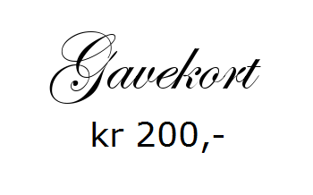 Gavekort pålydende kr 200,-