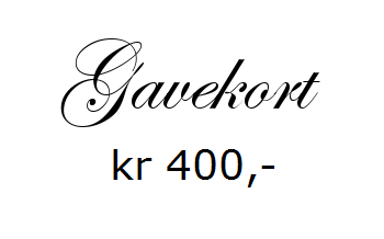 Gavekort pålydende kr 400,-