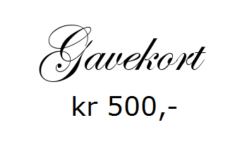 Gavekort pålydende kr 500,-