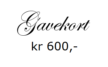 Gavekort pålydende kr 600,-