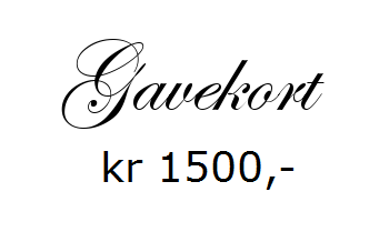 Gavekort pålydende kr 1500,-