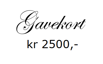 Gavekort pålydende kr 2500,-