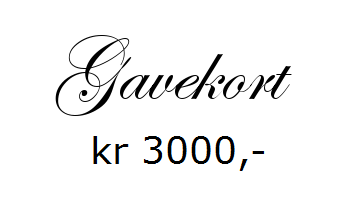 Gavekort pålydende kr 3000,-