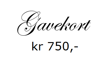 Gavekort pålydende kr 750,-