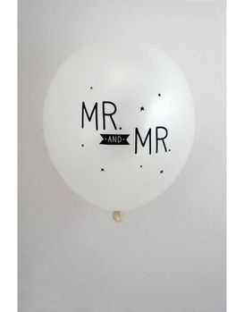 A Little Lovely Company Ballonger Mr&Mr Hvit-Metallic 6stk