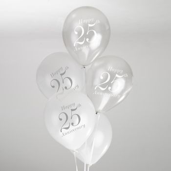 Bryllup Ballonger "25th Anniversary", 8stk