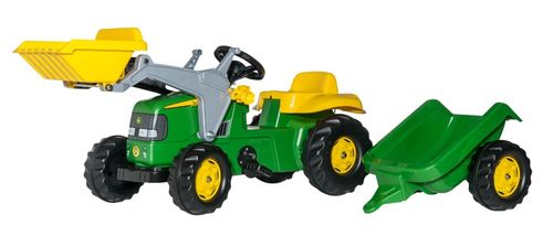 Rolly Toys John Deere rollyKid traktor+tilhenger+frontlaster (331-023110)