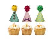 Kakepynt Partyhatter til cupcakes, 6stk (192-404047)
