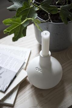 Kähler Globo Lysestake Hvit, Ø13.5cm (180-16160)