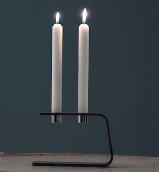 SEIN VINKEL 2 lysestake svart-krom