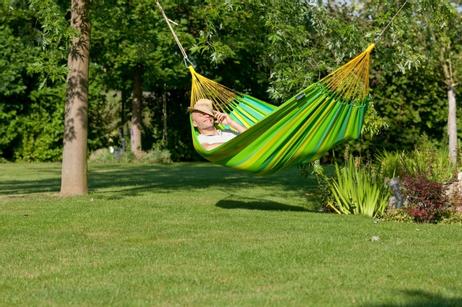 La Siesta Hengekøye Sonrisa Singel Lime HamacTex værbestandig (132-SNH14-4)