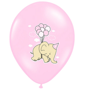 PartyDeco Ballonger Elefant Rosa, 6stk