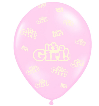 PartyDeco Ballonger "It's a girl"_6stk