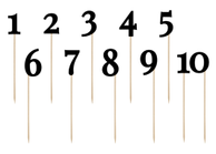 PartyDeco Bursdagstall Sticks nr 1-10 (342-KPZ1-010)