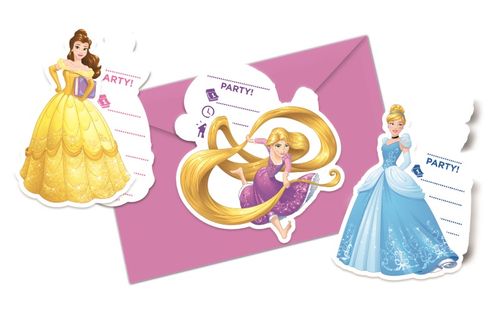 Prinsesse Invitasjoner - 6 stk (126-87882)