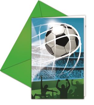 Fotball Fans Invitasjoner - 6 stk (126-88241)