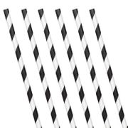 Home Collection Sugerør Sorte striper, 24stk