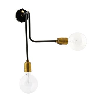 House Doctor Vegglampe Molecular, sort/messing