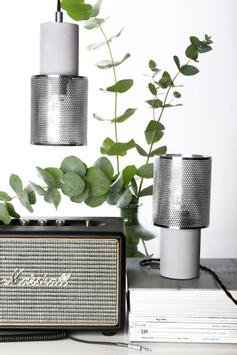 Globen Lighting Lampependel Mini Rumble, Betong-Krom