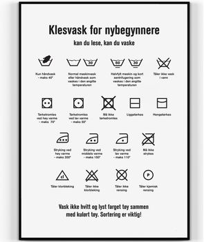 Happy Star Plakat Klesvask for nybegynnere_Hvit (474-149)