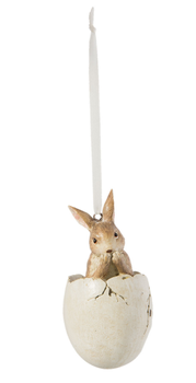 Clayre & Eef Hare i egg, 10cm (488-6PR2191)