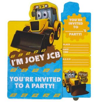 Party Store Maskiner Invitasjoner,  8stk (332-JCBINVI)