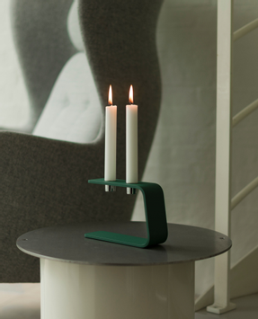 SEIN VINKEL 2 lysestake grønn-krom