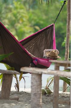 La Siesta Colibri Reisehengekøye Dobbel med oppheng, brun-rosa (132-CLH20-7)