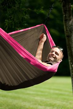 La Siesta Colibri Reisehengekøye Dobbel med oppheng, brun-rosa (132-CLH20-7)