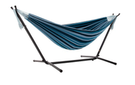 Vivere Hengekøye+Stålstativ Dobbel Blue-Lagoon,  Bomull (540-UHSDO8-34)