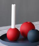 COOEE Ball Lysestake 10cm, DustyRed (389-ball-candlestick-dusty-red-10cm)