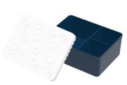 Blafre Matboks 3-rom Plast Blomster Marineblå-Hvit (170-7594)