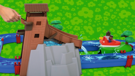 AquaPlay Kanalsystem Adventure-Land med tømmerrenne og vannkanon (121-8700001547)