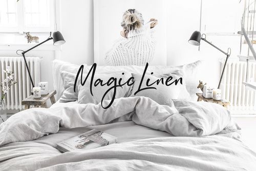 Magic Linen Sengesett Lin 140x220cm_Lys Grå (579-ML-SET-000-140-220-LG)