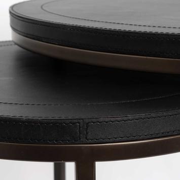 Halvor Bakke Bord Skinn 2stk Sort (415-H32550)