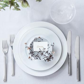 Lyngby Rhombe Middagstallerken Ø27cm Hvit (521-201222)