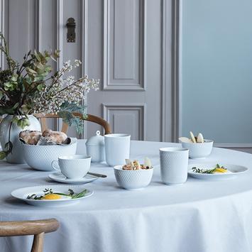 Lyngby Rhombe Coupe Tallerken Ø20cm_Hvit (521-201226)