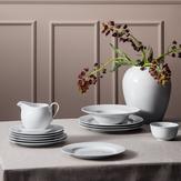 Lyngby Rhombe Coupe Tallerken Ø20cm_Hvit (521-201226)