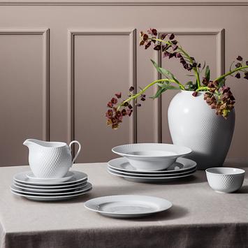 Lyngby Rhombe Coupe Tallerken Ø20cm_Hvit (521-201226)