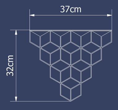 Polyhedra Hylle Stiga Sort 37x32cm (598-STPMBL)