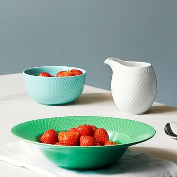 Lyngby Porcelæn Rhombe Color Dyp Tallerken_Ø24.5cm_Grønn (521-201940)