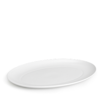 Lyngby Rhombe Serveringsfat Oval 42x32cm_Hvit (521-201955)