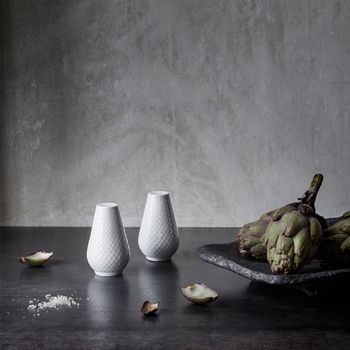 Lyngby Porcelæn Rhombe Salt & Pepper_Hvit