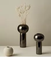 COOEE Pillar Vase Mørk Sølv_Ø17xH32