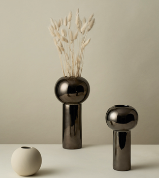 COOEE Pillar Vase Mørk Sølv_Ø17xH32 (389-HI-028-21-DS)